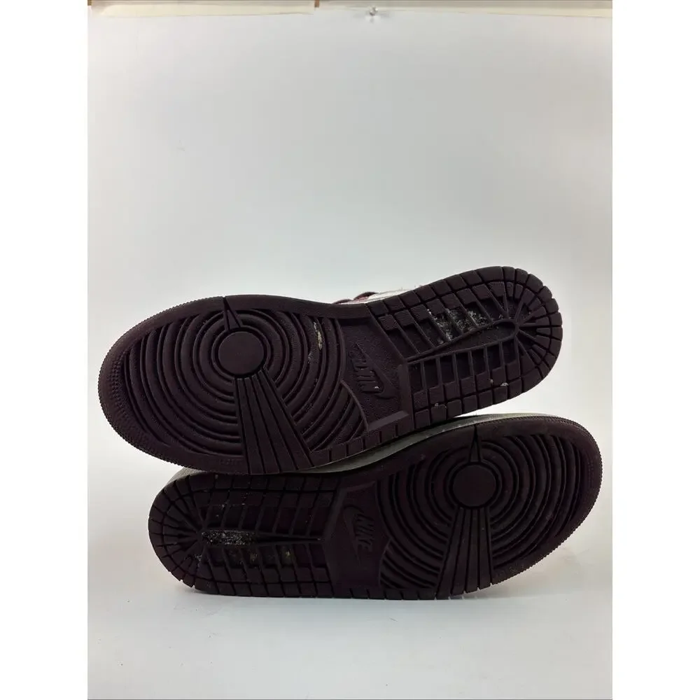 MEN’S SIZE 8 - AIR JORDAN 1 RETRO HIGH OG BORDEAUX/METALLIC SILVER-WHITE